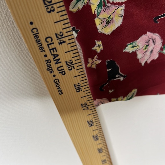 Sz 16 MaxMara Floral Kitten Novelty Print Silk Pants with pockets - Picture 6 of 8